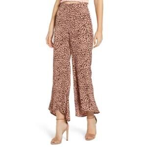 4SI3NNA Iris Leopard Print Cropped Wide Leg Pants